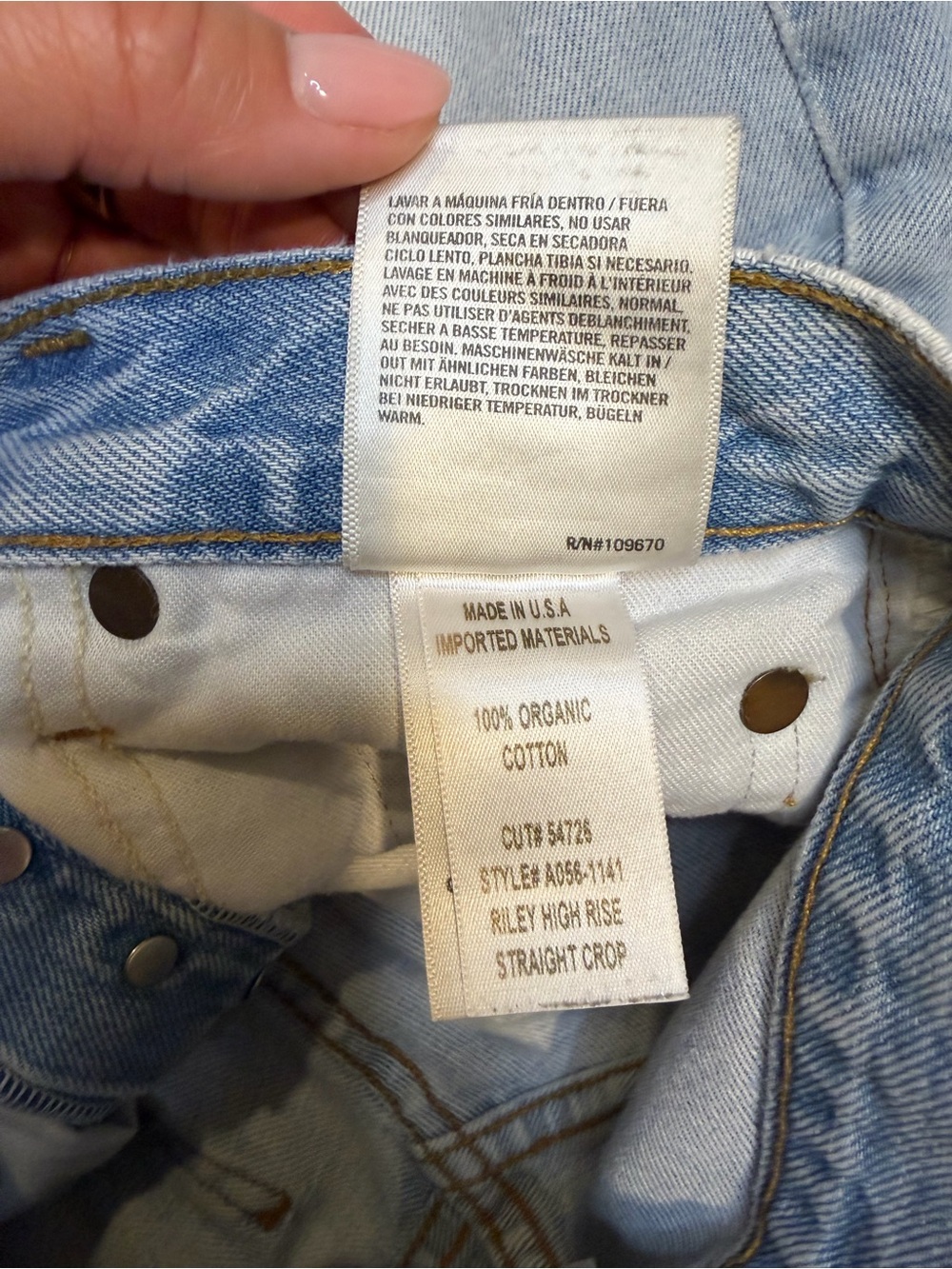 AGOLDE Riley High Rise Straight Crop Distressed Jeans Size 23 - Picture 4 of 8